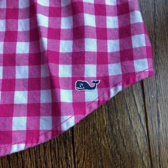 vineyard vines Women’s 4 Pink/White Gingham Signature Cotton Button-Down Shirt - Picture 4 of 10
